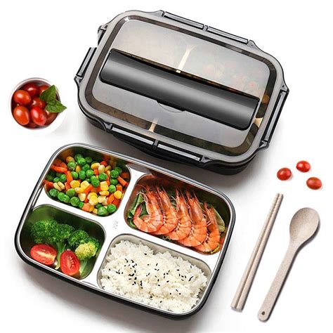 stainless steel bento boxes no leaky compartments|leakproof bento box adult.